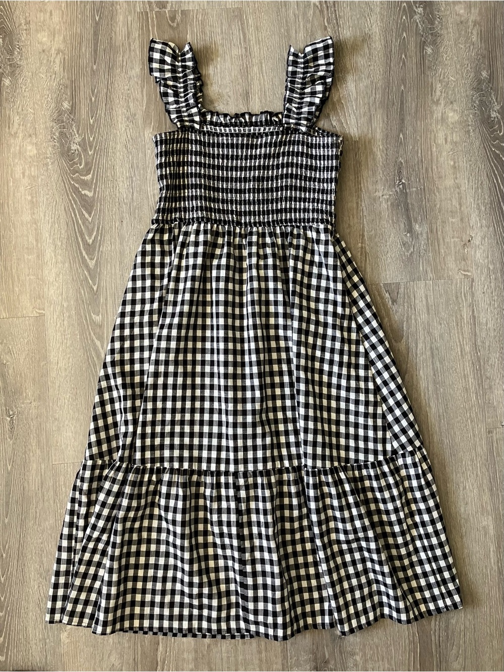 Black Gingham Midi Dress - Picture 4 of 5